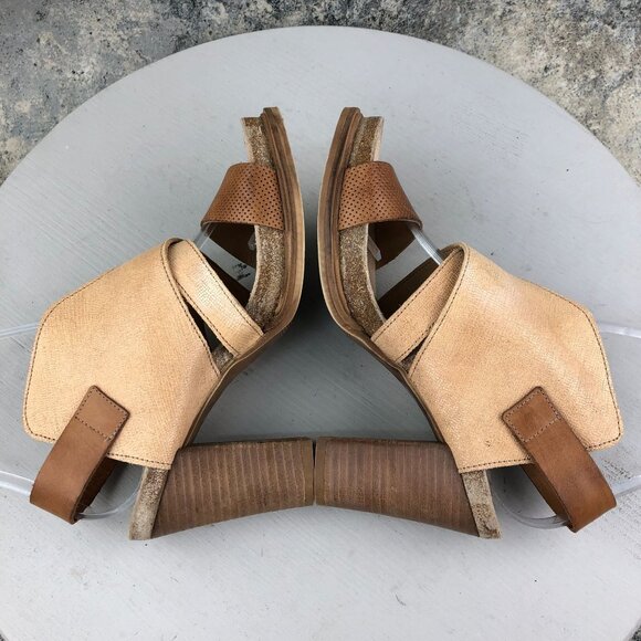 Coque Terra Women's Size 36 Sanne Brown Tan Leather Open Toe High Heel Sandals - Picture 9 of 14